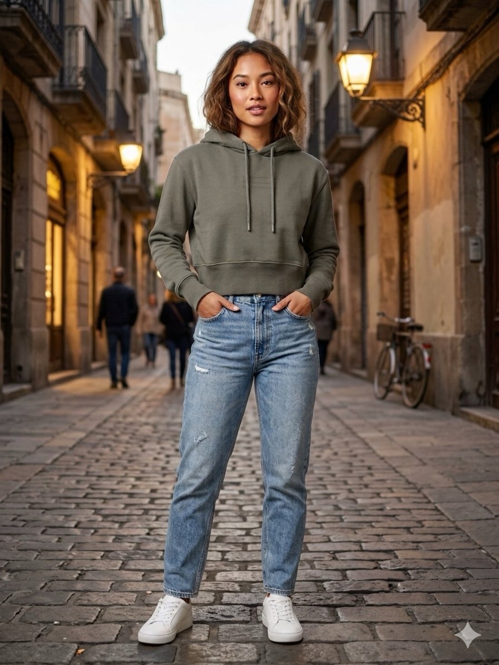 Harley-Davidson Grey Cropped Drawstring Hoodie